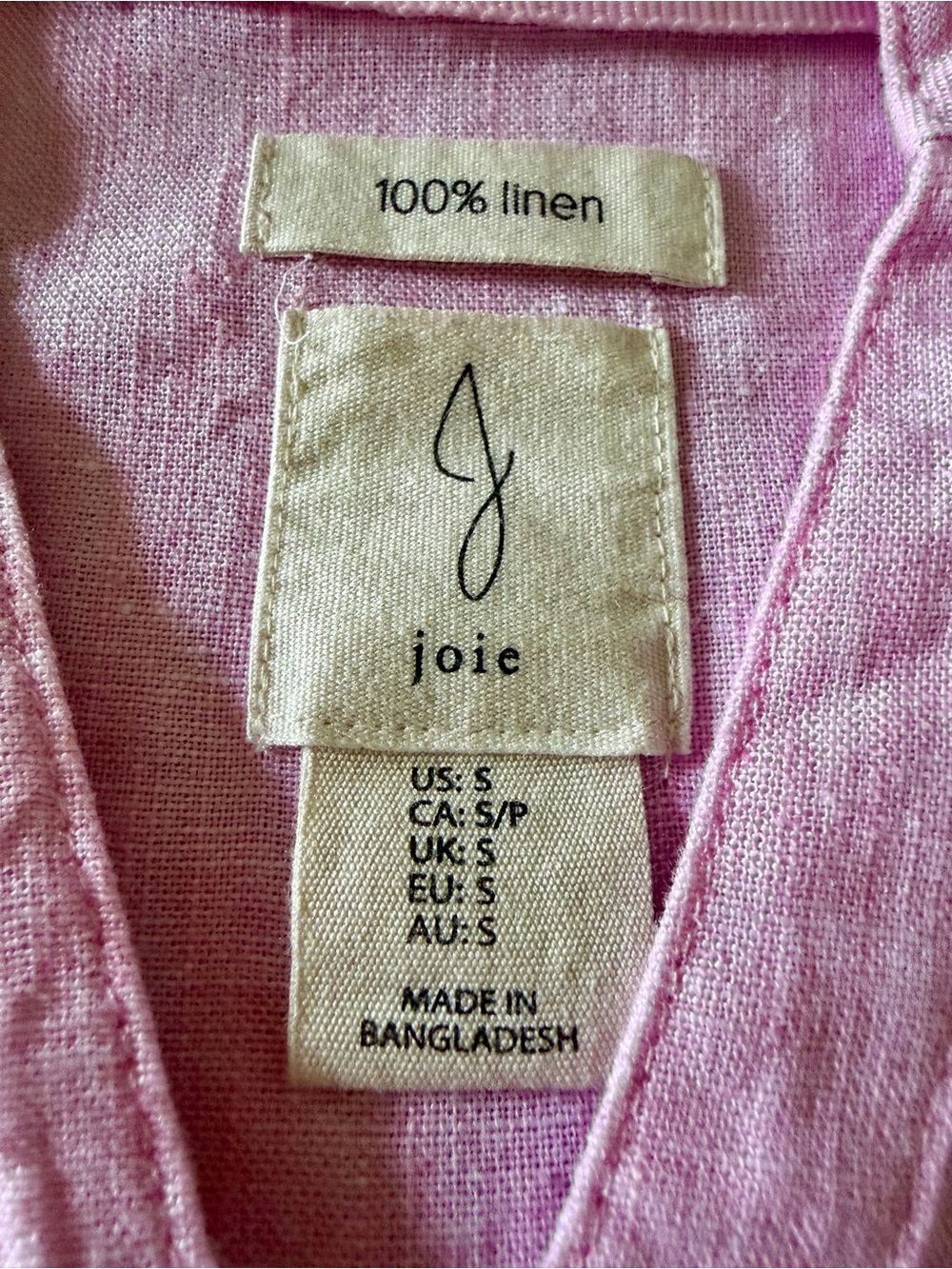 Joie Light Pink Button-Front Linen Shirt Dress - Picture 5 of 6